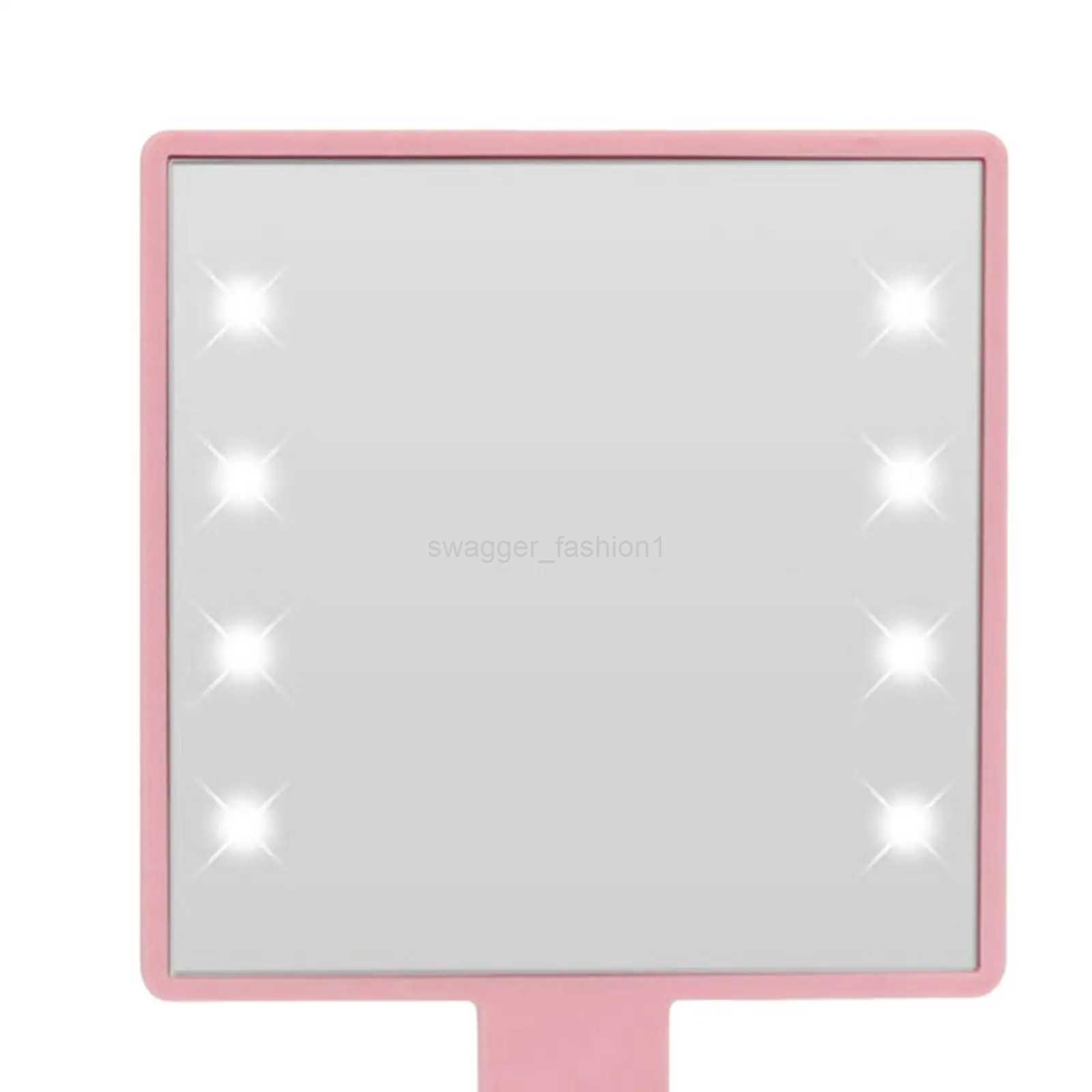 Makeup Mirror with LED Light with 8x LED Beads Handheld Small Square Cosmetic Mirror Gift for Woman Portable Compact for TravelXJ240813