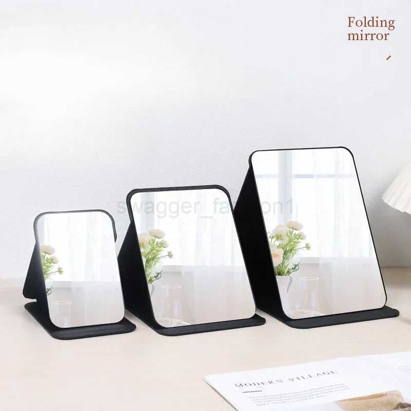 Folding Makeup Mirror High-quality Portable Desktop Makeup Mirror Single-side Creative Women Solid Color Standing Makeup MirrorXJ240813