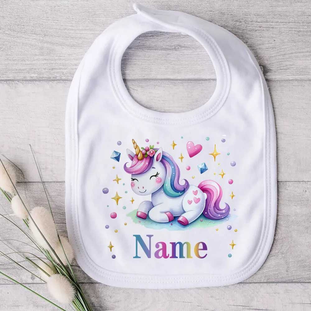 Bibs Burp Cloths Personalised Baby Bibs Custom Dinosaur Unicorn with Name Boys Girls Cotton Bib Newborn Saliva Towel Cute Bib Infant Shower GiftL4812