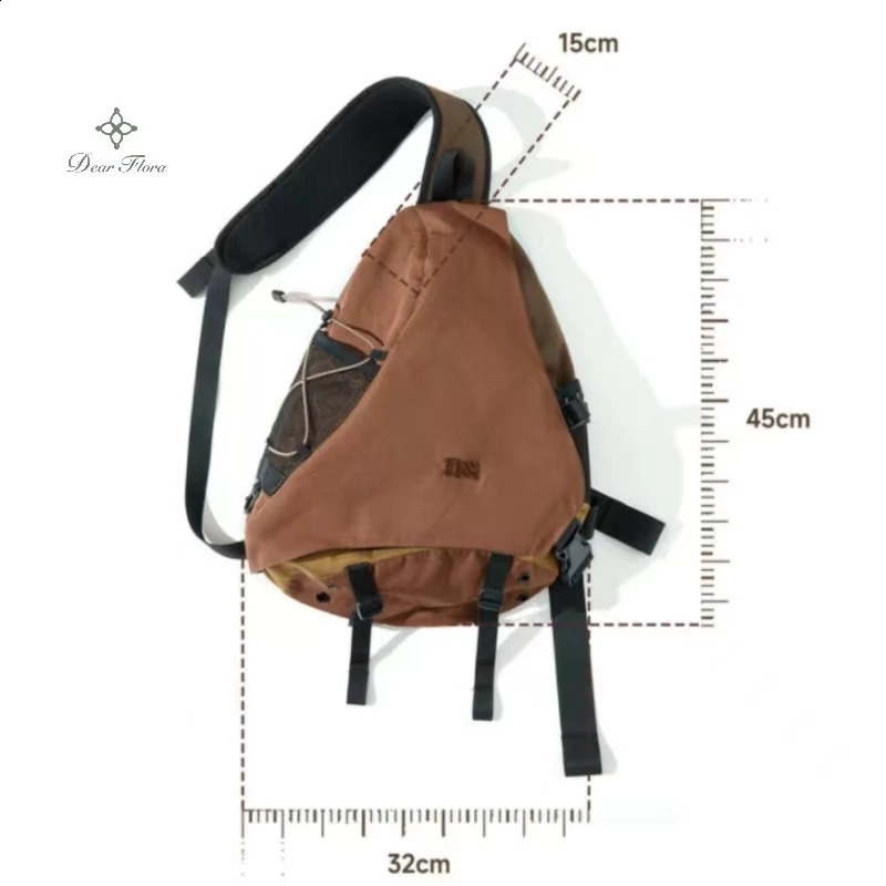 Y2k portable lightweight nylon cross body bag stylish Rucksack travel shoulder casual Knapsack outdoor sports unisex chest 240813