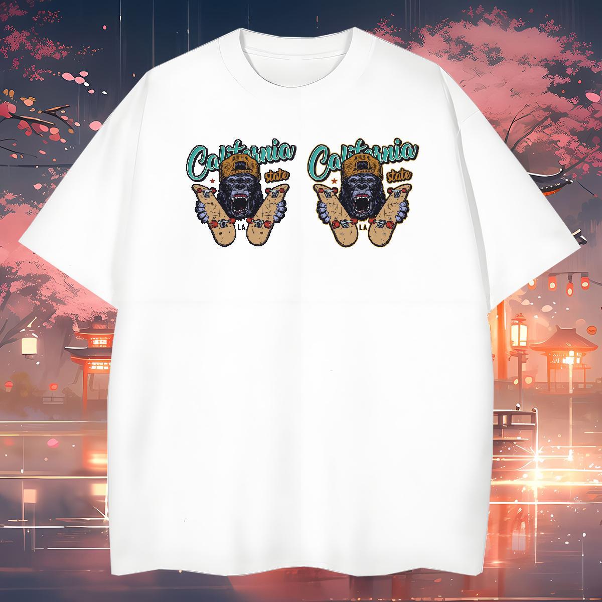 Designer T-Shirts for Men chimpanzee Breathable Crew Neck Street Casual Customized 230g 100% Cotton Men Tees Fashion Casual Top Tees