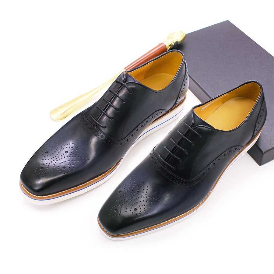 CMM Mens Leather Shoes Leather and Cowhide Casual Shoes Mens Flat Bottomed Comfortable Handmade Shoes Office Banquet Business Leather Shoes Mens Shoes
