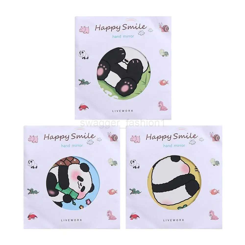 Durable Mini Panda Small Mirror Portable Compact Makeup Mirror Single-sided Creative Pocket Mirror Travel AccessoriesXJ240813