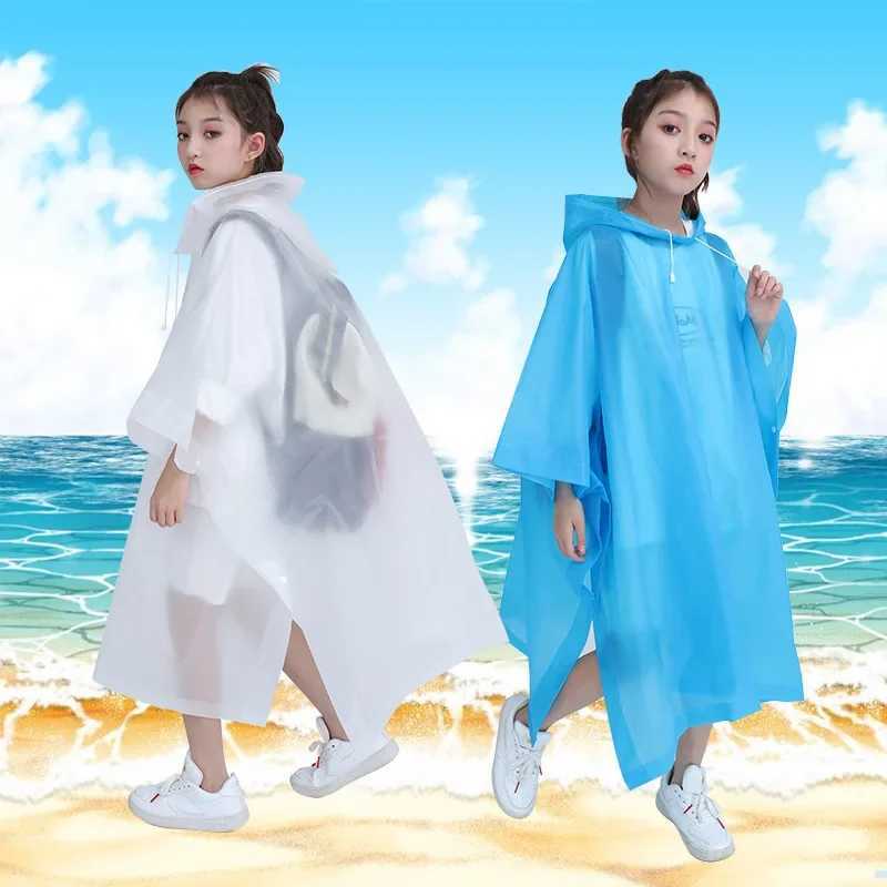 Childrens Raincoat Travel Light Fashion Cloak Raincoat Boys and Girls Student Raincoat Electric Bicycle Raincoat Y240810