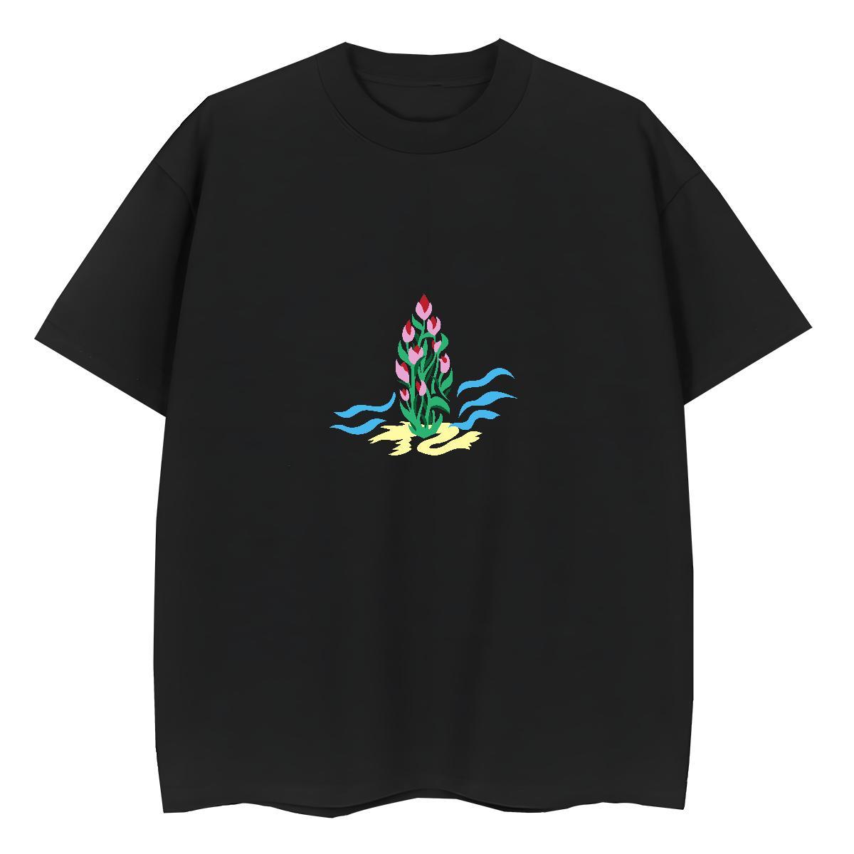 High Quality Tshirt for Man Woman Spring Summer 100% Cotton 230g Custom Big Size Breathable flower T Shirt For Man 2024 New Tee Shirt