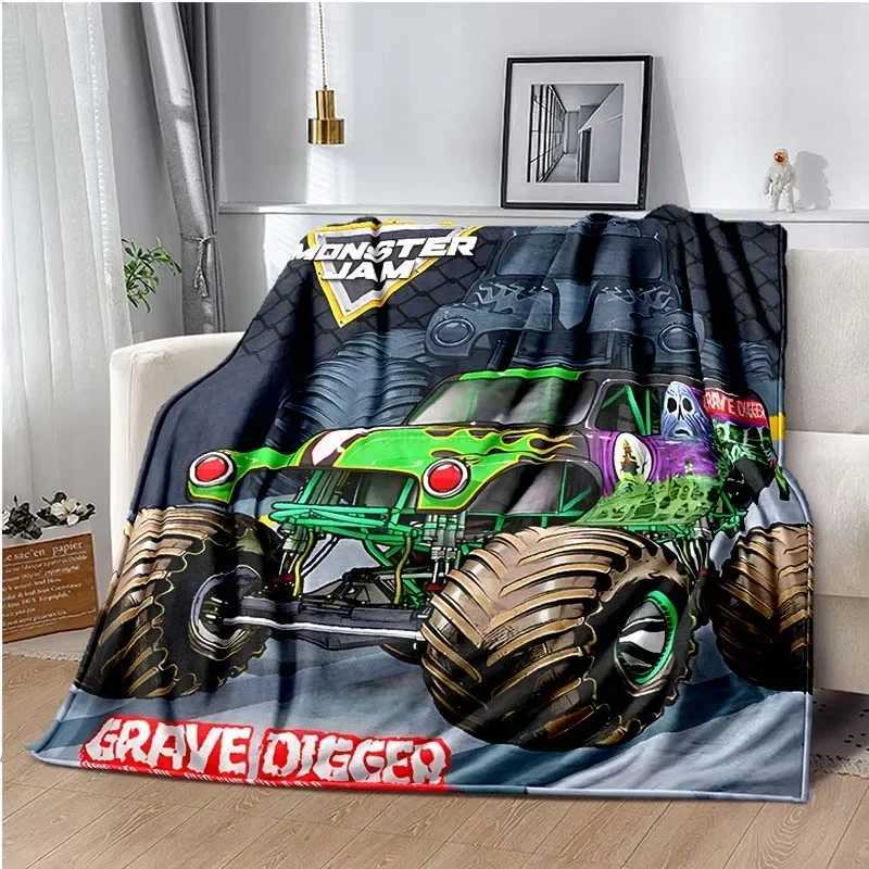 Monster Jam Grave Digger Truck Hot Wheels Sofa Blanket Lightweight Warm Insulation Blanket Bed Office Car knee padsThrow BlanketXJ240813