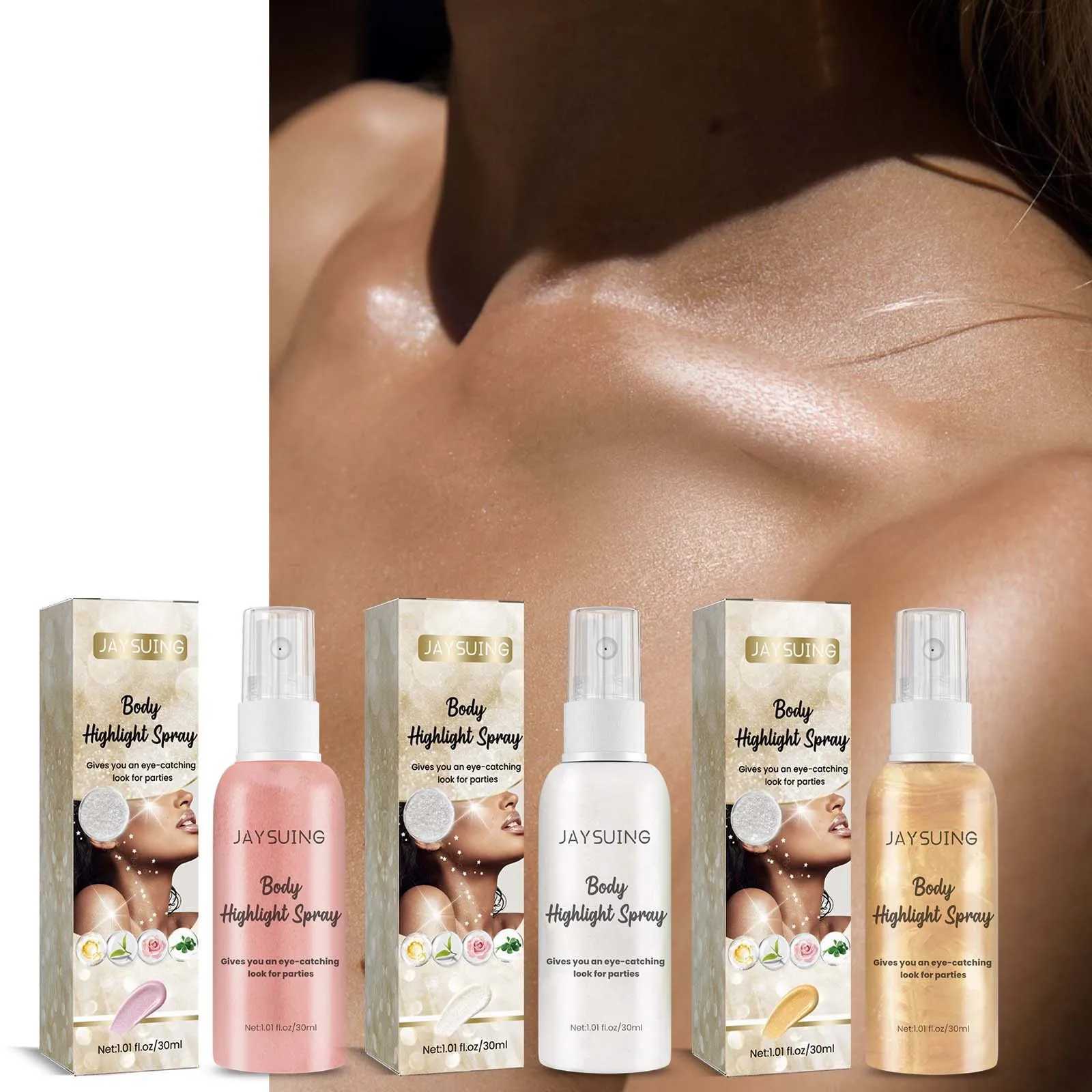 Hair body glitter spray waterproof durable high gloss facial contour high gloss glitter makeup powder party night club W240812
