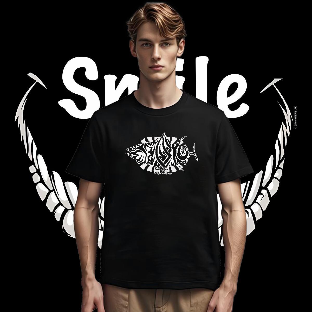 Fashion Men Tshirts fish Spring Summer 100% Cotton 230g Polos Short Sleeve Soft Comfortable T Shirt For Man Custom Cartoon