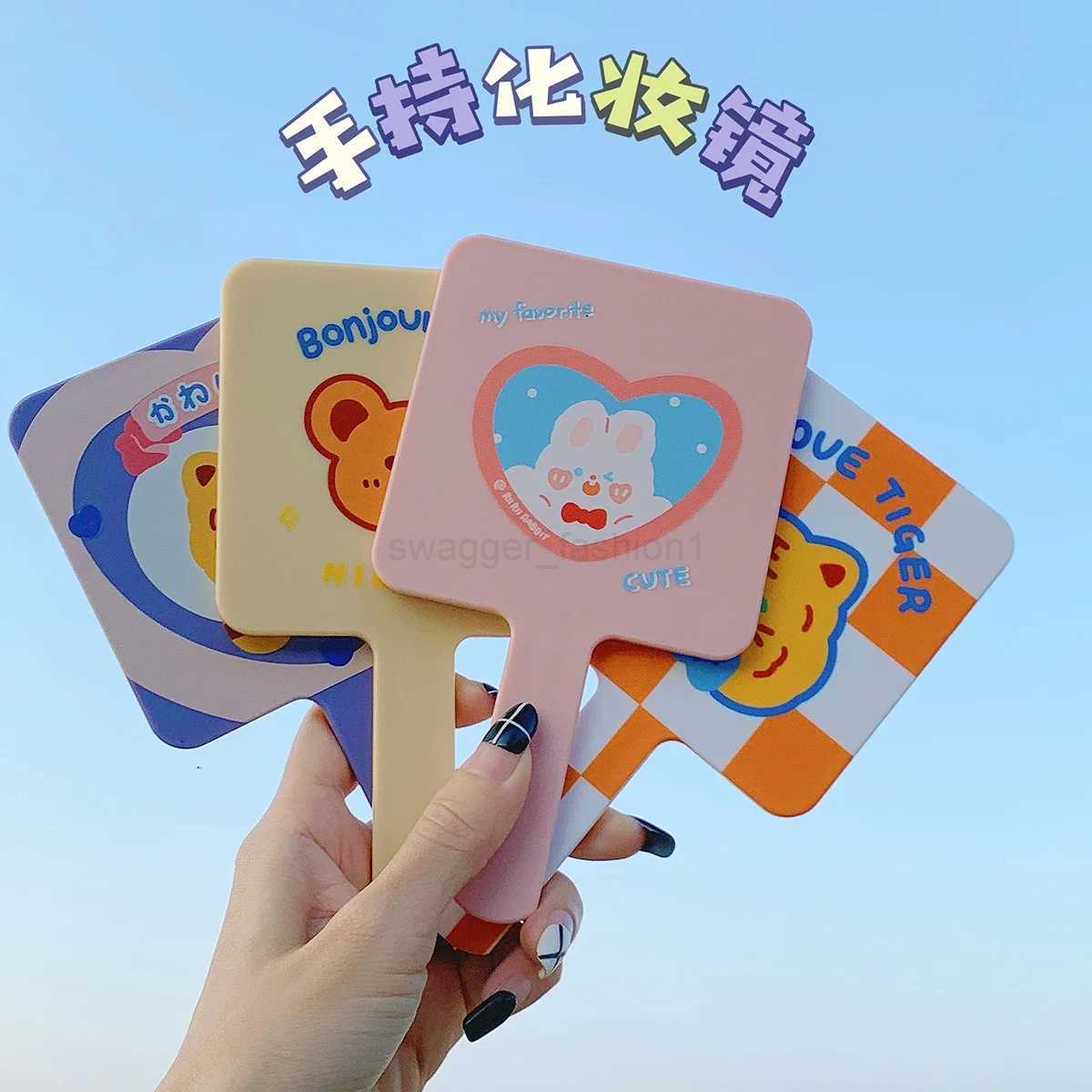 Extension Handheld Makeup Mirror Square Makeup Vanity Mirror with Handle Hand Mirror SPA Salon Compact MirrorsXJ240813