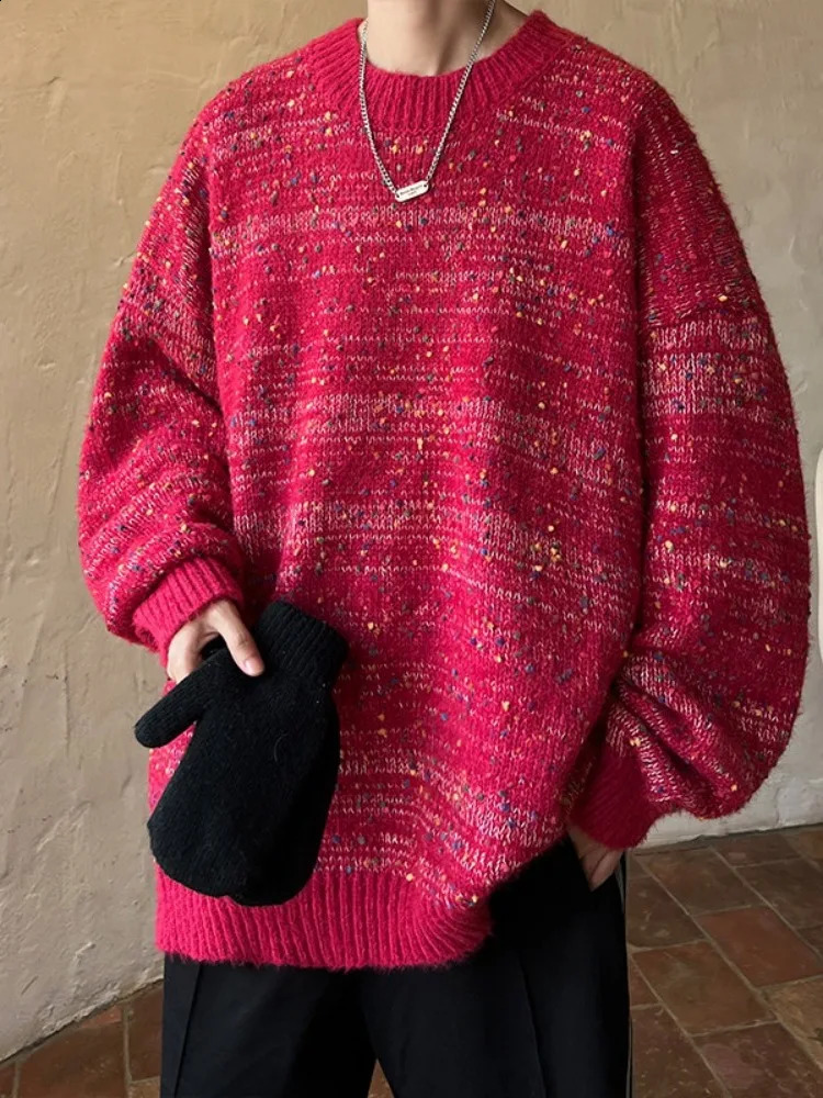 2024 British Style Men Winter Round Neck Warm Sweater Slim Fit Pullover Knitwear Neck Men Knitwear Pullovers Plus Size S61 240812