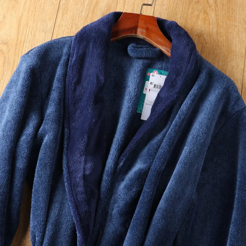 Nightgowns For Men Robes Coral Fleece Very Long Thickening Sleep Gown Plus size S-XXL 240812