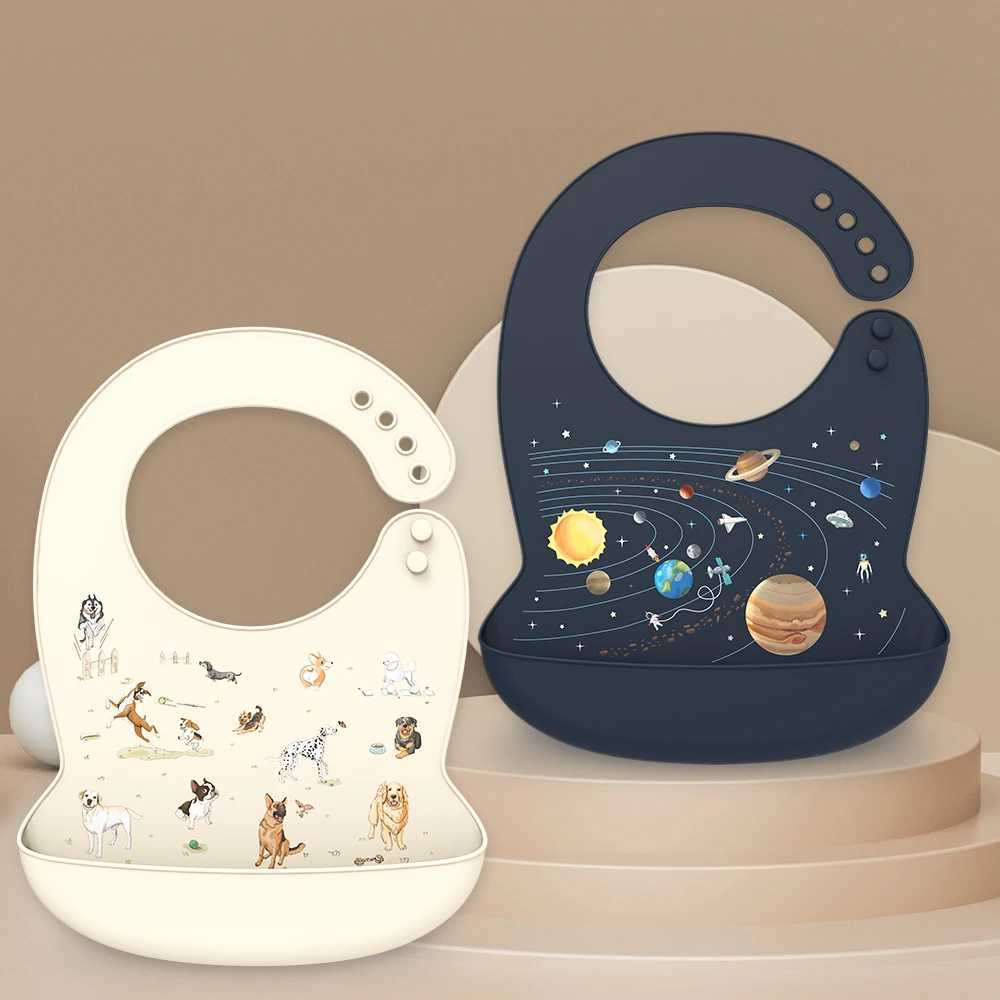 Bibs Burp Cloths LOFCA 1pc Silicone Bibs For Kids Newborn Baby Bibs Waterproof Silicone Feeding Baby For Toddler Breakfast Feedings AdjustableL4812