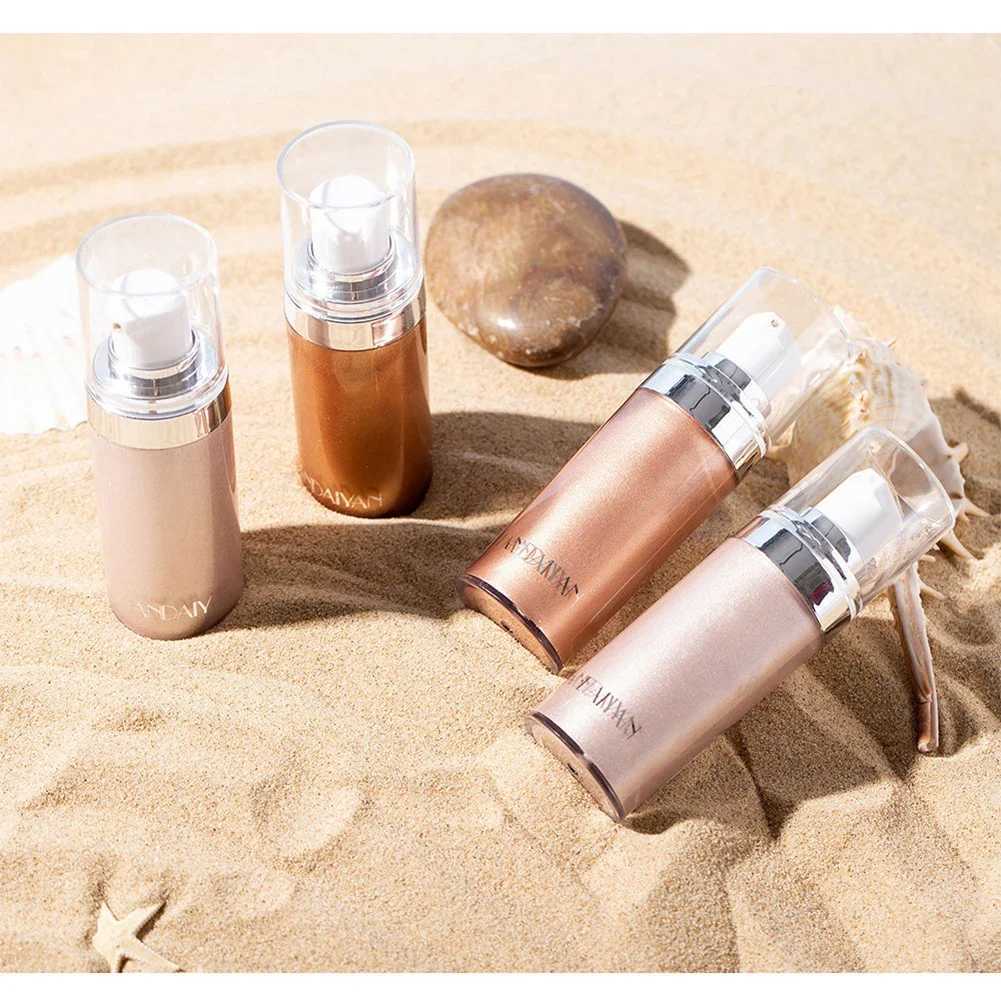 Body brightener Brown bronze oil shimmer liquid illuminator Face luminous spray highlight Latin dance matching golden luxury makeup W240812