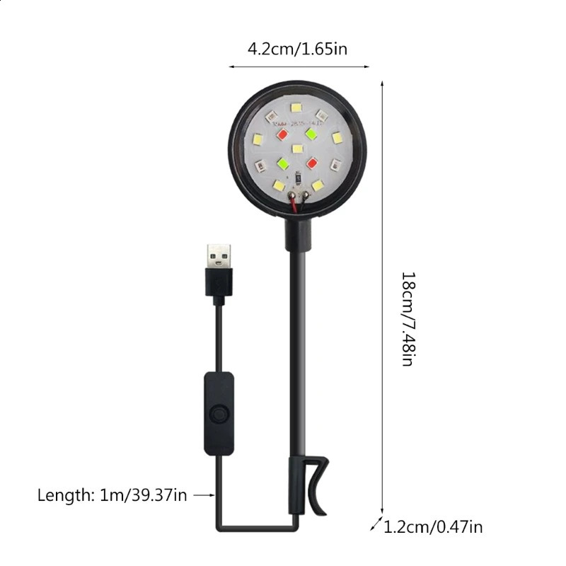 Aquarium Fish Led Light Clip on Small Grow Light Rotatable Landscape Lamps 240812