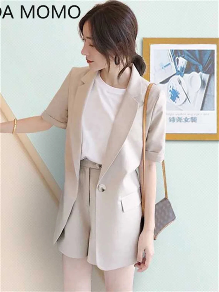 womens summer shorts suit sets clothing trousers and blazers tops two piece set women outfit set woman 2 pieces 240813
