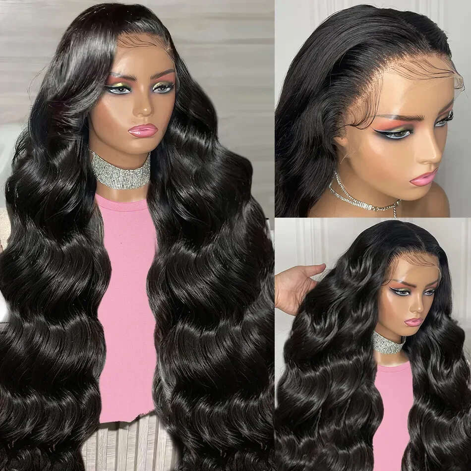 300% Body Wave 13X6 HD Front Human Hair Wigs 30Inch Brazilian Lace Frontal Wig For Black Women
