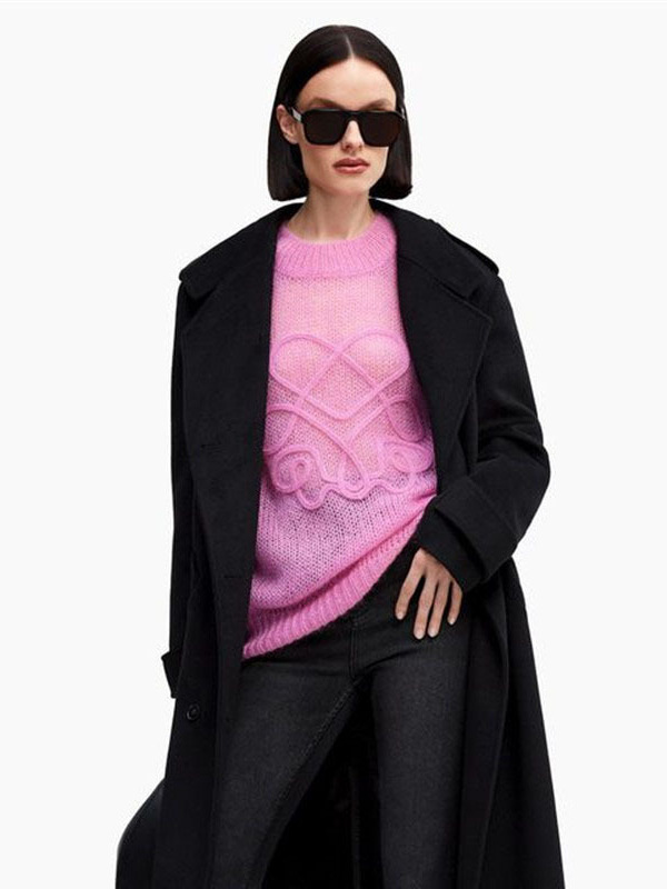 Womens Sweaters Purple Mohair Cashmere Knitted Pullover Loose Women Long Sleeve designer sweater 2024 Autumn Chic Casual
