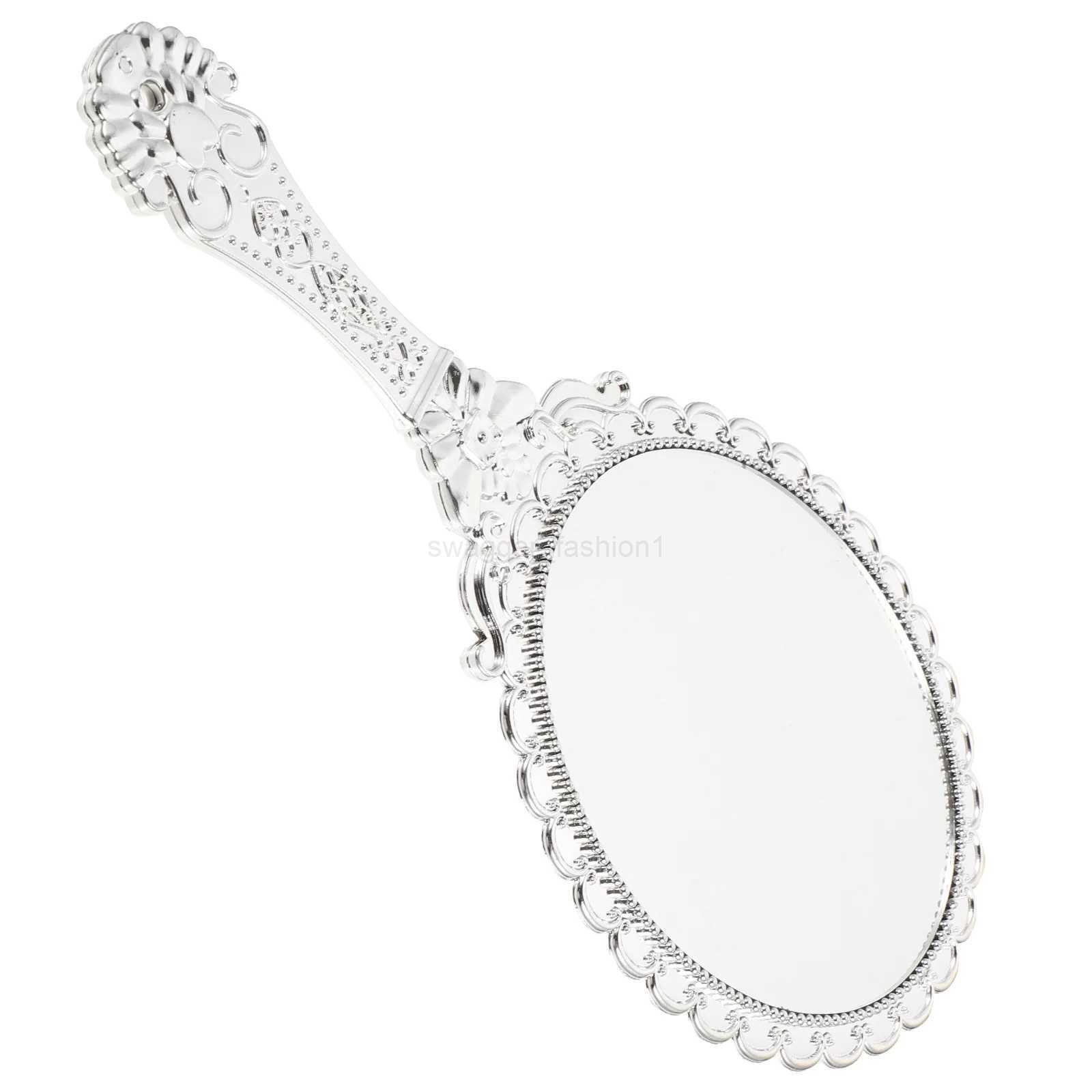 Retro Handle Mirror Portable Travel Carry Makeup Mirrors Vanity Small Handheld CompactXJ240813