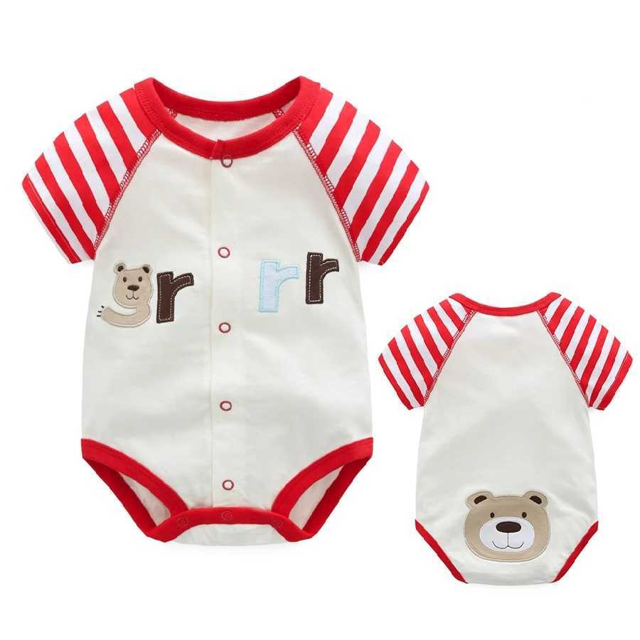 Baby tops boys onesie summer clothing jumpsuit newborn clothing short sleeved bodysuits cotton covers W240812