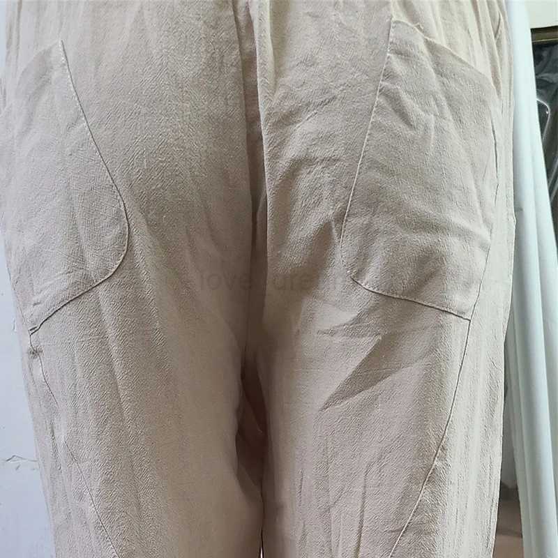 Spring Mens Jogger Linen Wide Men Pants Cottonl Trousers Oversize Streetwear Male Autumn Yoga Pants Casual Men SweatpantsXJ240813
