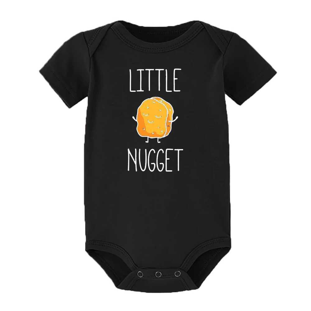 Little Gold nugget baby announces newborn baby tight fitting summer boy girl jumpsuit pregnancy reveals baby clothing baby shower gift W240812