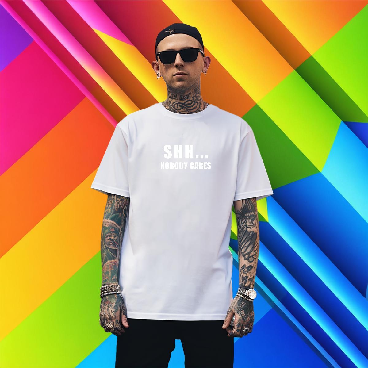 Popular letter T Shirt For Man Home Outdoor Mens Tshirts 230g Cotton Fashion Casual Breathable Short Sleeve DIY Tees Shirts