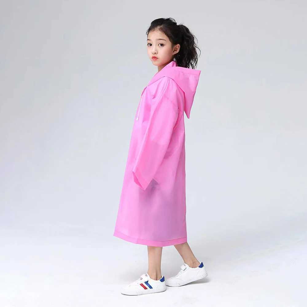 Childrens Raincoat EVA Material Thickened Waterproof Impermeable Rain Poncho for Kindergarten Girls Boys School Students Women Y240810