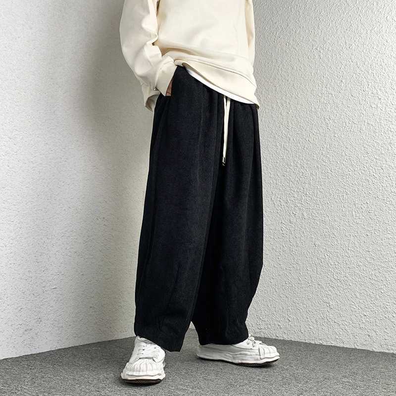 Casual Mens Trousers Harajuku Solid Male Harem Pants Corduroy Oversize Loose Fashion Men Women Jogger Pants Streetwear 5XLXJ240813