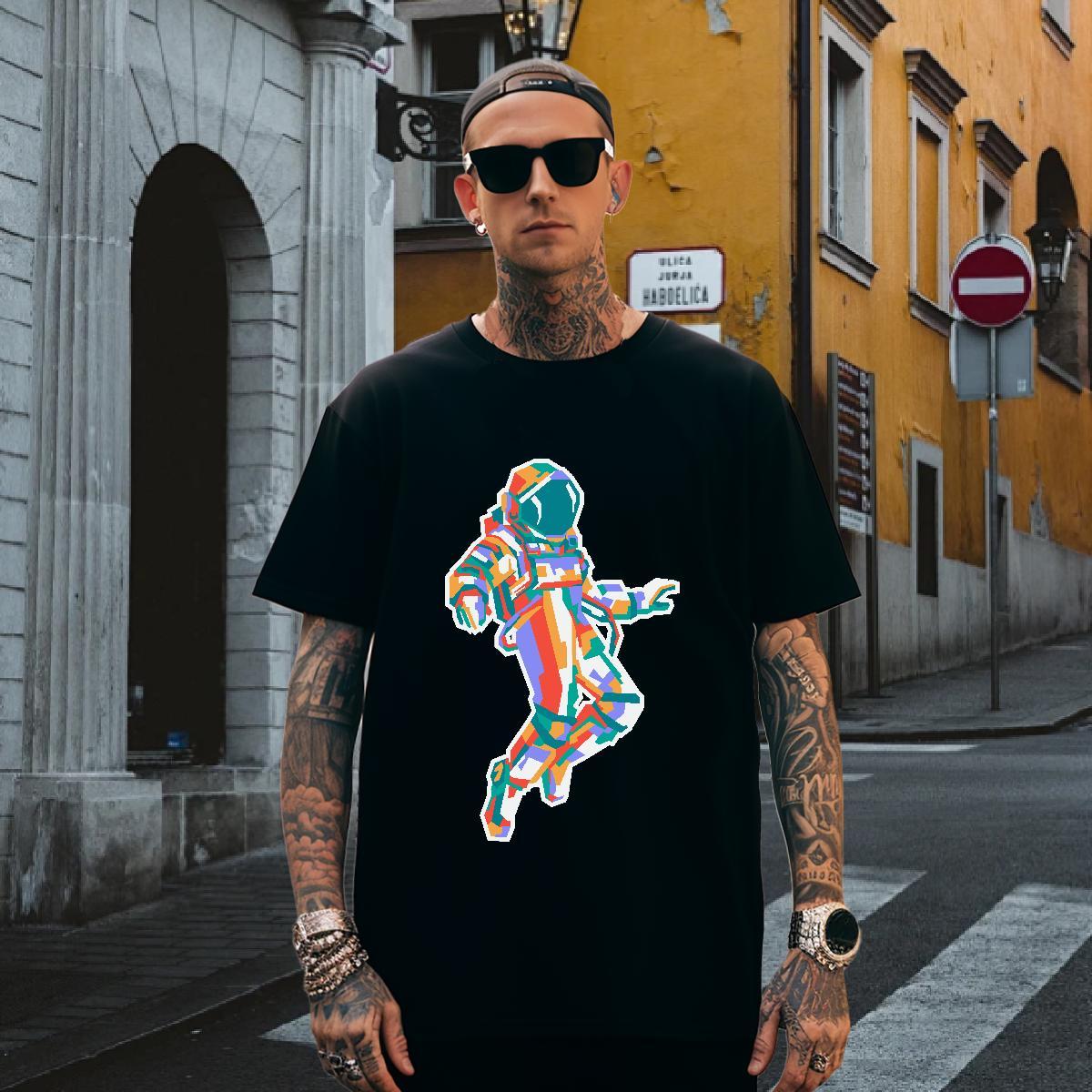 T-Shirts 100% Cotton 230g planet Sports Casual O Neck Short Sleeves Asian Size Couples T Shirts Brand Unisex Clothings