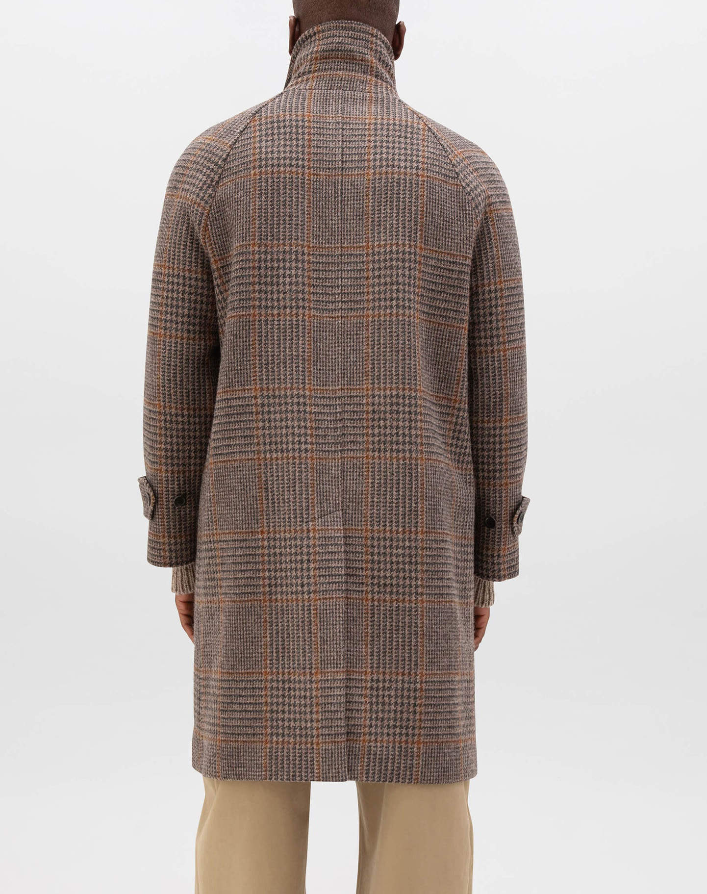 Men's Wool Blend Overcoat Vintage Notched Lapel Tailored Blazer Coat Autumn Winter Houndstooth Windbreaker Custom Made Plus Size