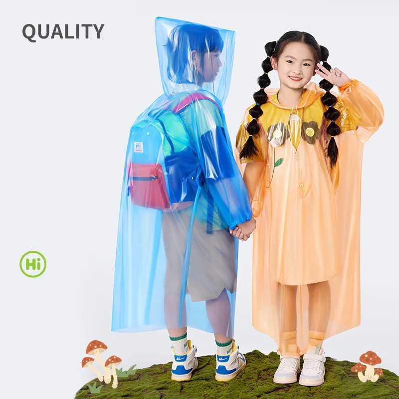 5PCS Childrens Portable Raincoat Travel Outdoor Rainwear Waterproof Boys Girls Disposable Camping Rain Cover Travel Supplies Y240810