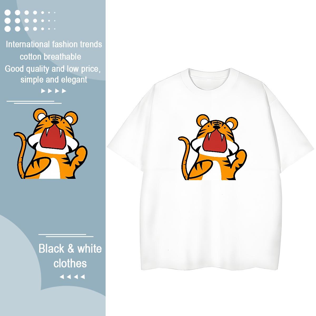 Free Shipping T Shirt For Man Breathable Street Wear Black White 230g Cotton Men Tops Tees DIY Clothes