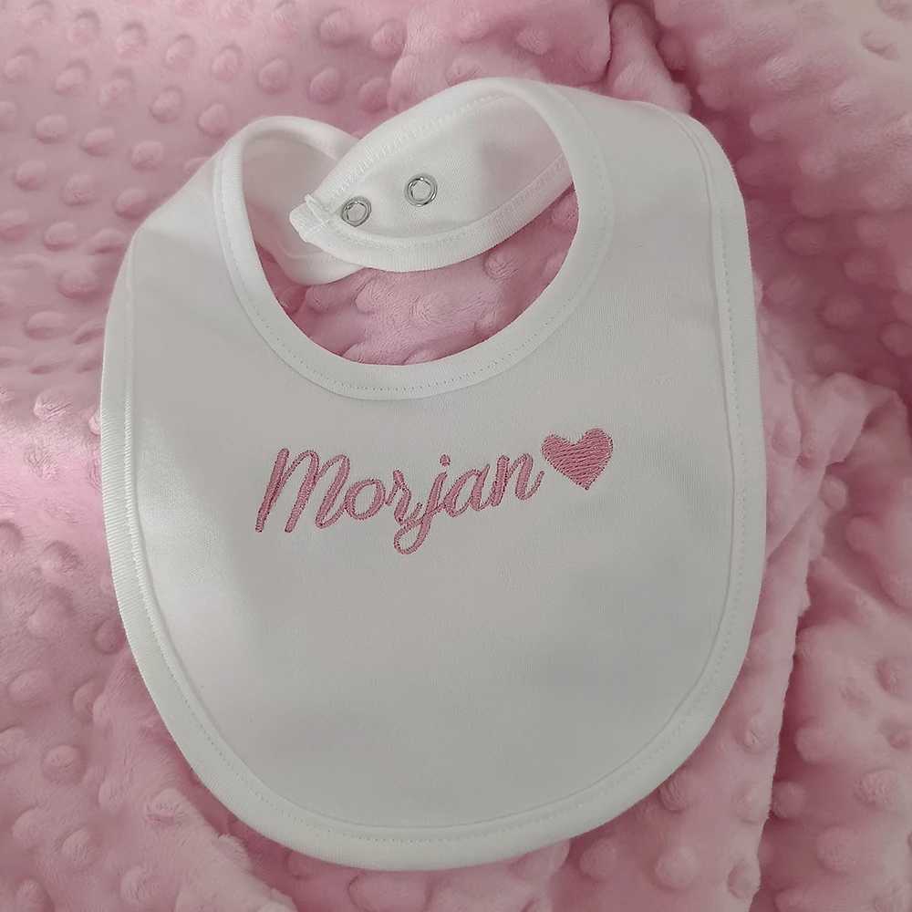 Bibs Burp Cloths Name Personalised Baby bib 100% cotton White Newborn Baby Saliva Funny Birthday Gift For Baby Boys and Girls shower giftL4812