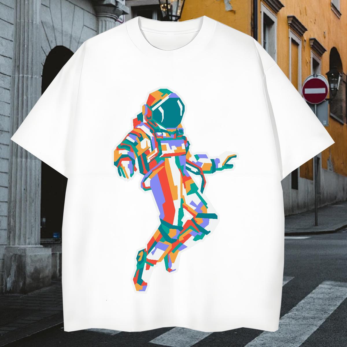 T-Shirts 100% Cotton 230g planet Sports Casual O Neck Short Sleeves Asian Size Couples T Shirts Brand Unisex Clothings