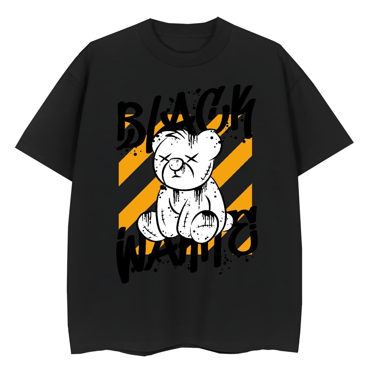 DIY Men Tops Tees bear Street Wear 230g 100% Cotton Tshirts Breathable Soft Wholesale Man T Shirts White Plus Size