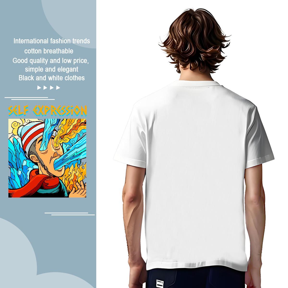 T-Shirts 230g 100% Cotton portrait Sports Casual Crew Neck Breathable Cartoon Printing L-4XL Tshirt for Man Woman Designer Fashion Loose Tshirts