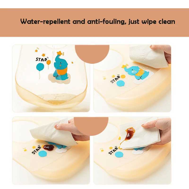 Bibs Burp Cloths Waterproof Baby Bibs Kids Silicone Ultra-soft Light Feeding Supplementary Food Bibs Baby Saliva Bag Newborn Baby AccessoriesL4812