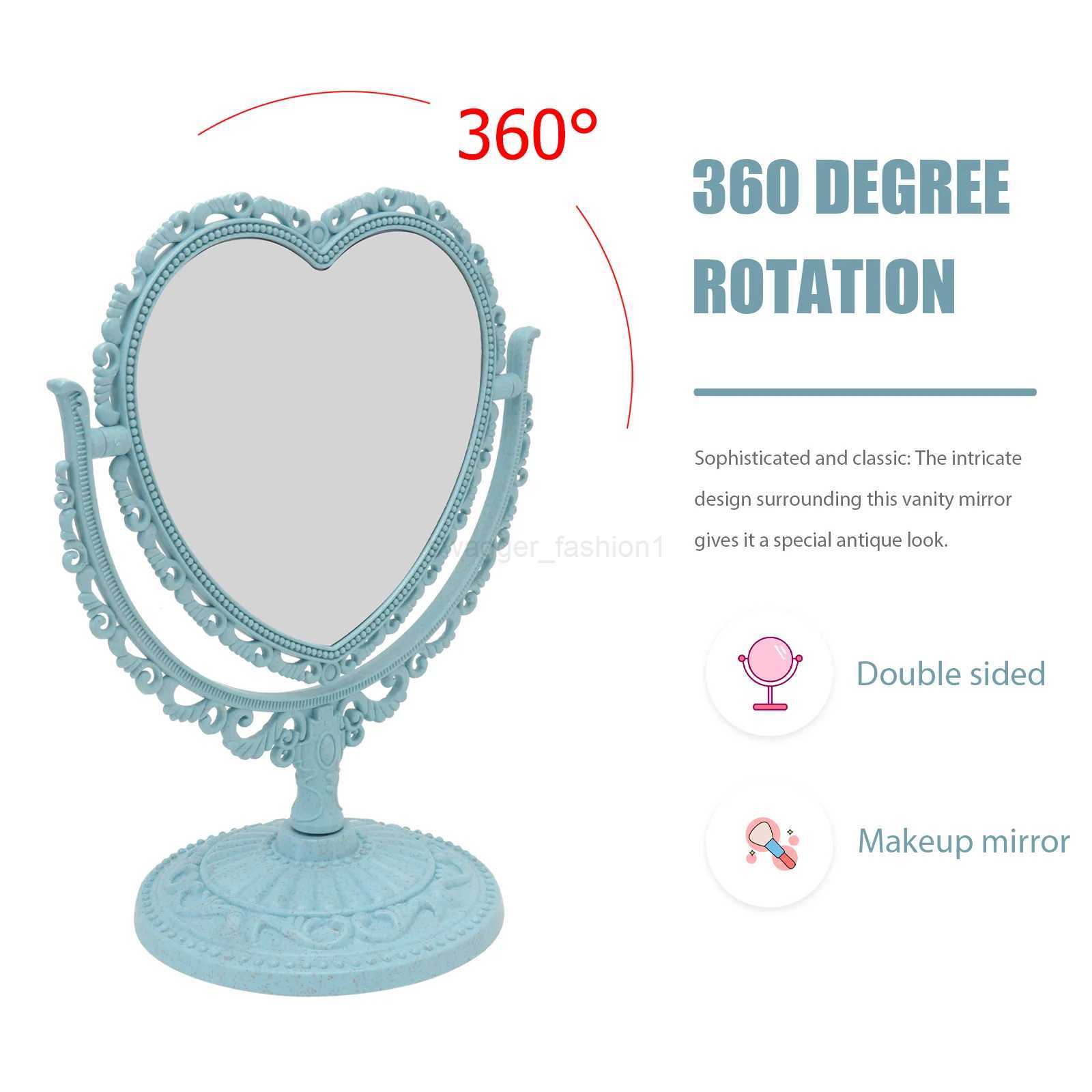 Makeup Circle Mirror Oval Coic Small Two Sided Heart Shaped Vanity Makeup Mirror Double Sidedative Portable Lighted MakeupXJ240813