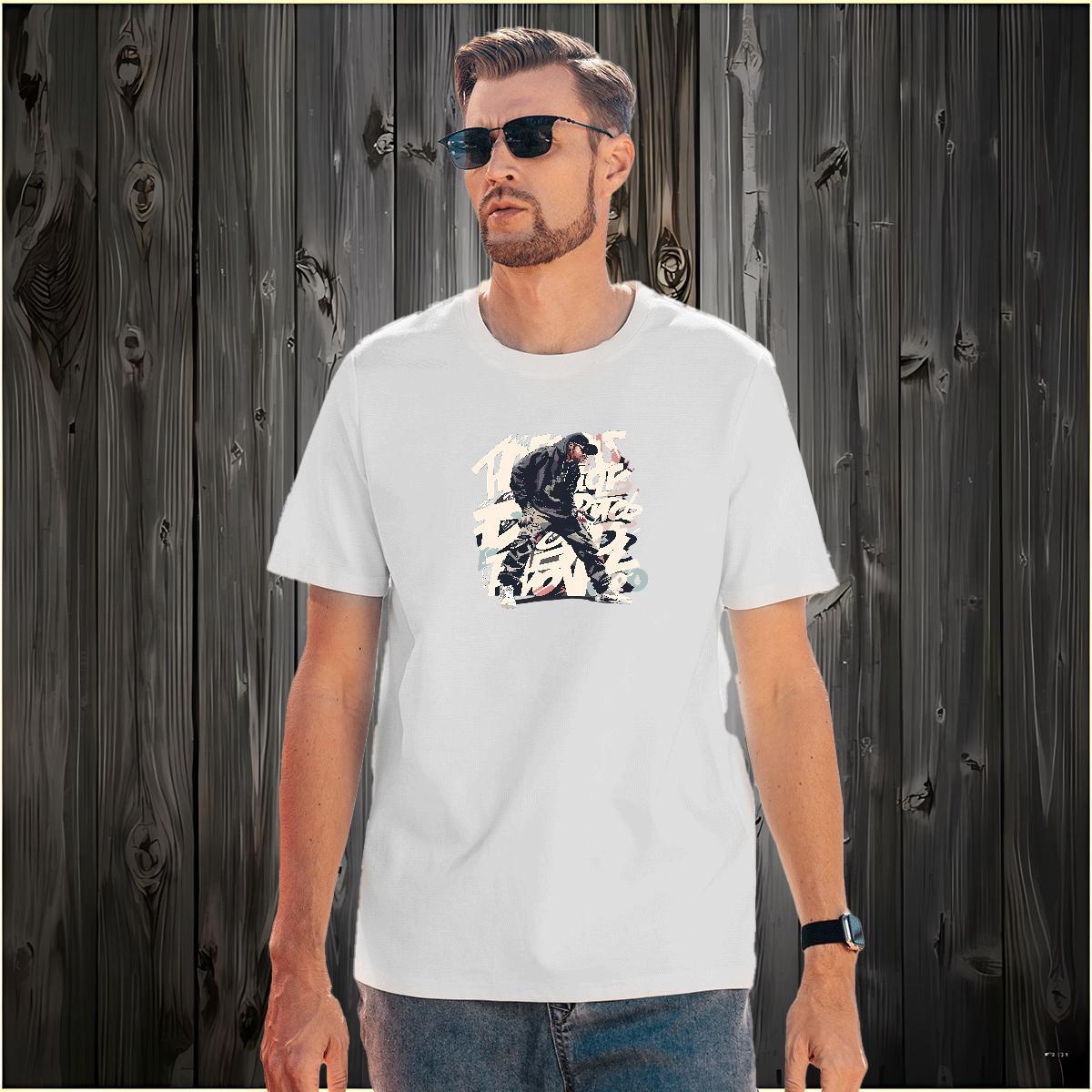 T shirt 100% Cotton 230g person Sports Casual Breathable Crew Neck Anime Print Men Tshirts Casual New Popular Tee Shirt