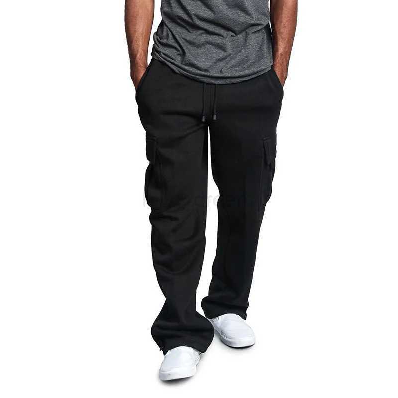 Mens Sweatpants Straight Fit Joggers for Sports and Streetwear Loose Oversized Drawstring Long Pants Men Multi-pocket PantsXJ240813