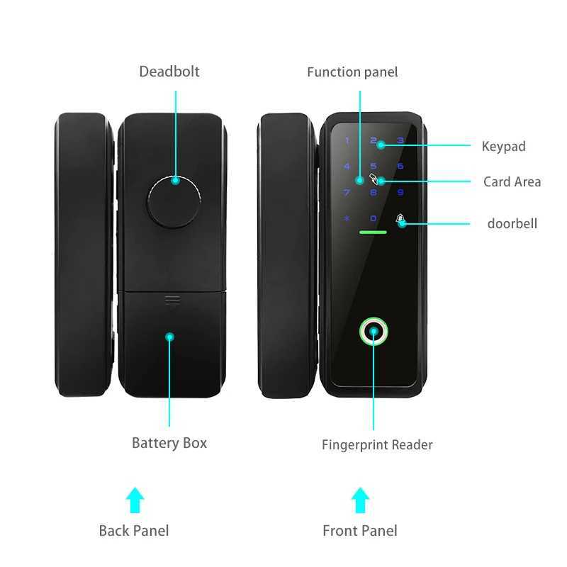 Smart Lock Smart Door Fingerprint Electric Lock Electronic Digital Biometric finger print security Glass Password CardL248L247