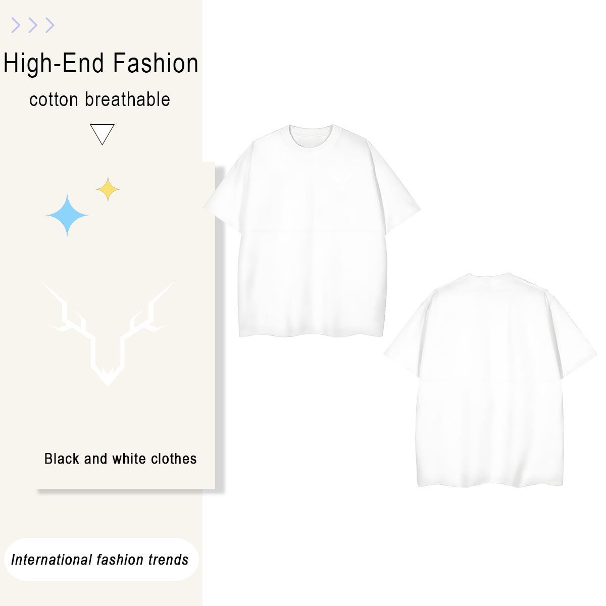 Mens T Shirts 230g Cotton deer Street wear Hip Hop Pure Cotton Floral Print Tshirt for Man Woman Fashion TOP Quality Tee Shirt