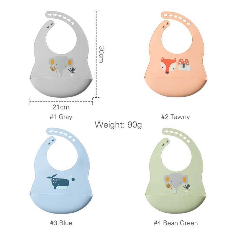 Bibs Burp Cloths Waterproof Soft Baby Silicone Scarf Cute Cartoon Print Baby Items Boys and Girls Adjustable Bibs Burp Cloths Newborn AccessoriesL4812