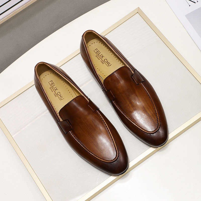 CMM Classic One Foot Casual Mens Shoes with Leather Top for Mens Wedding Banquet Leather Shoes for Men and Leather Shoes for Men