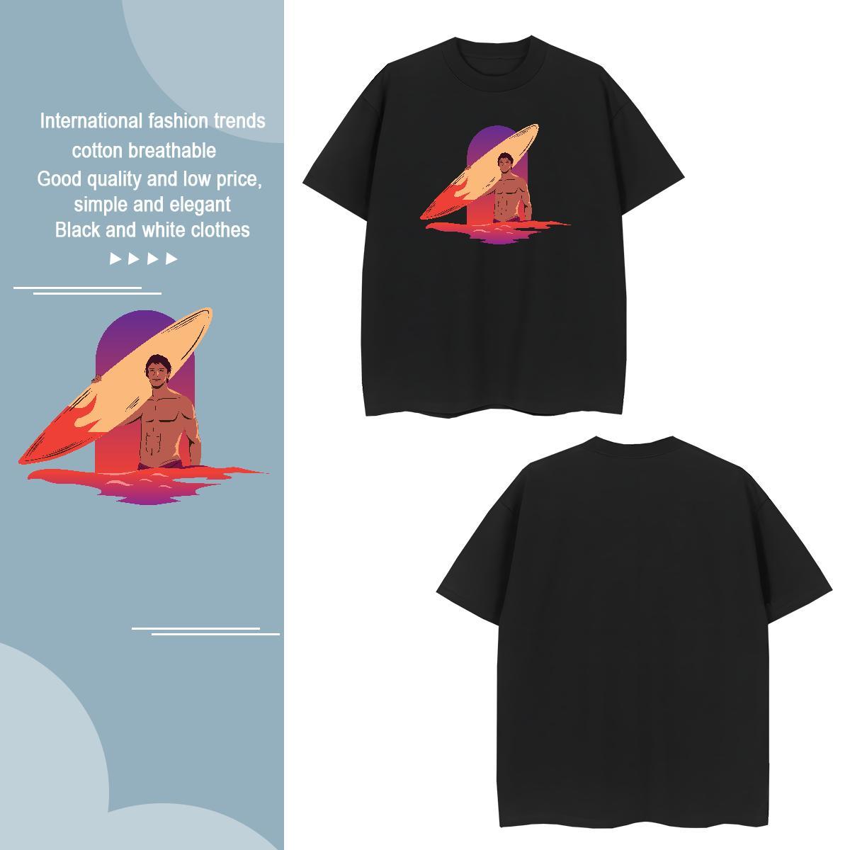 Men T Shirts 230g Cotton portrait Daily Wear Breathable Short Sleeve Skull Couples T Shirts New Designer Clothes