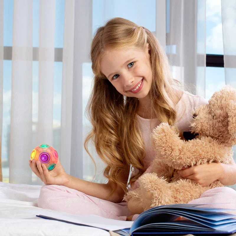 Magic Rainbow Puzzle Ball Fidget Anti Stress Toys for Children Adult Creative Stress Relief Colors Matching Ball Fun Games Gifts Y240810