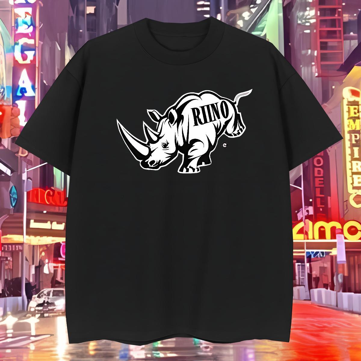 Men T Shirts 230g 100% Cotton rhinoceros Street Casual Breathable Soft Anime Men Tops Tees Fashion Design High Quality Tee Shirt
