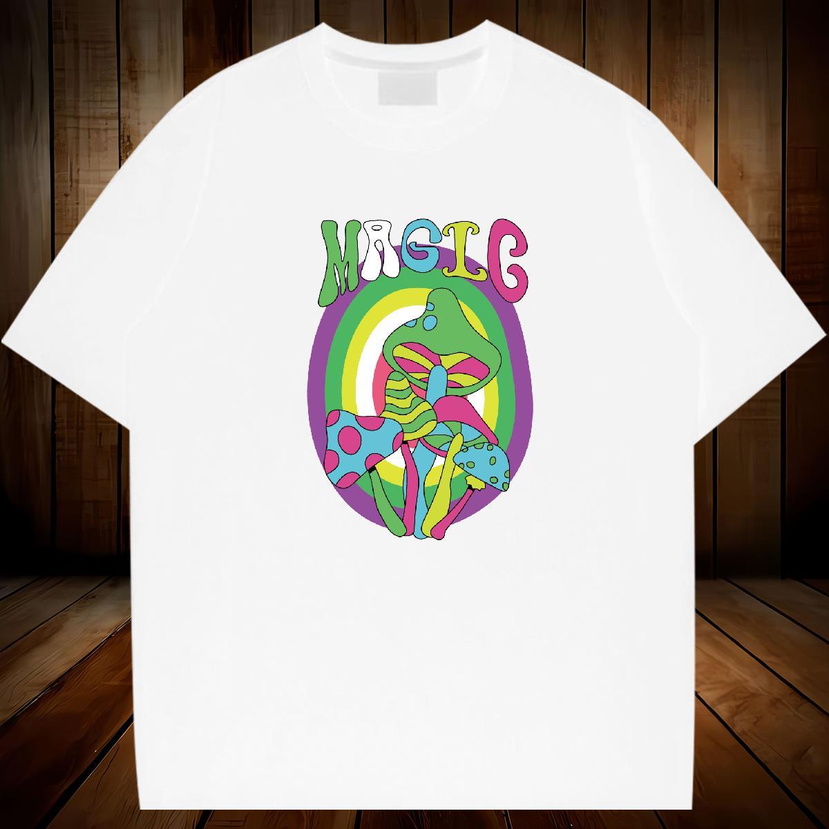 Casual New Mens Tshirts mushroom Daily Outfit 100% Cotton 230g Wear Breathable Soft Brand Man T Shirts Custom Cartoon