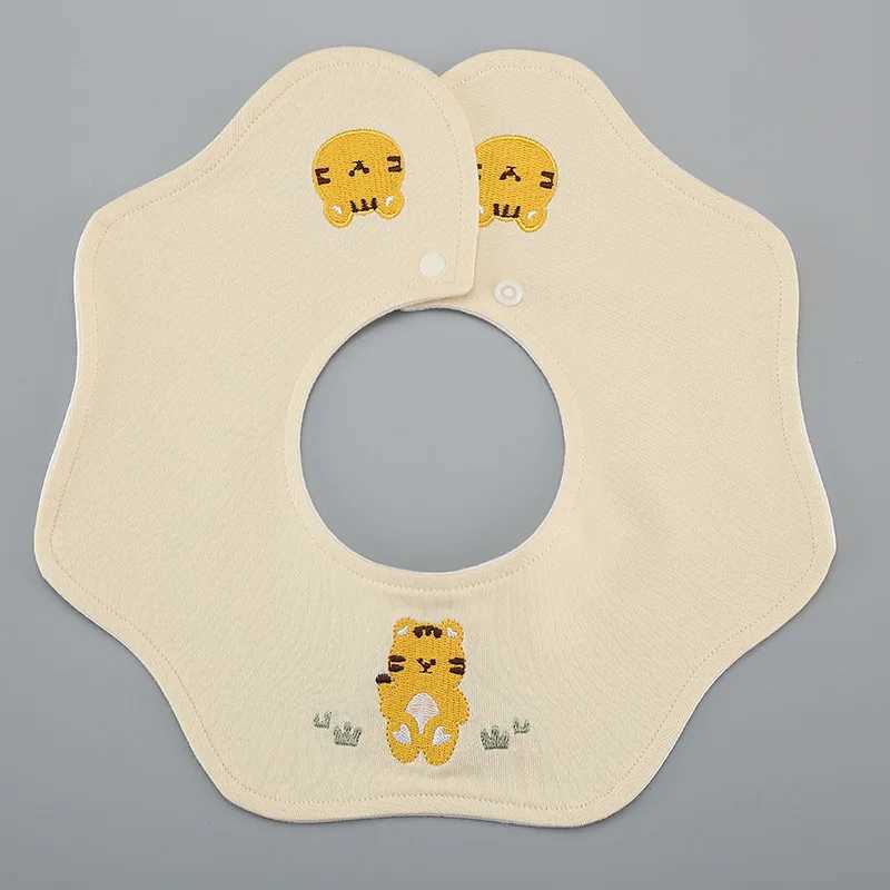 Bibs Burp Cloths Summer Cotton Waterproof Baby Bibs New Embroidery Infant Bib Newborn Burp Cloths for Kids Boys Girls Soft Feeding Saliva TowelL4812