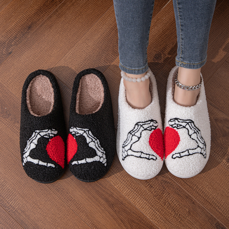 New designer indoor slippers for Valentine's Day TEMU cotton home love slippers outdoor casual cotton cushioned shoes